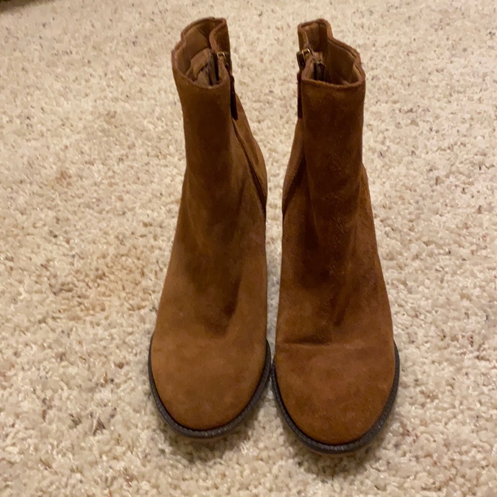 EUC Franco Sarto Brown Suede Booties Elmont sz 8
